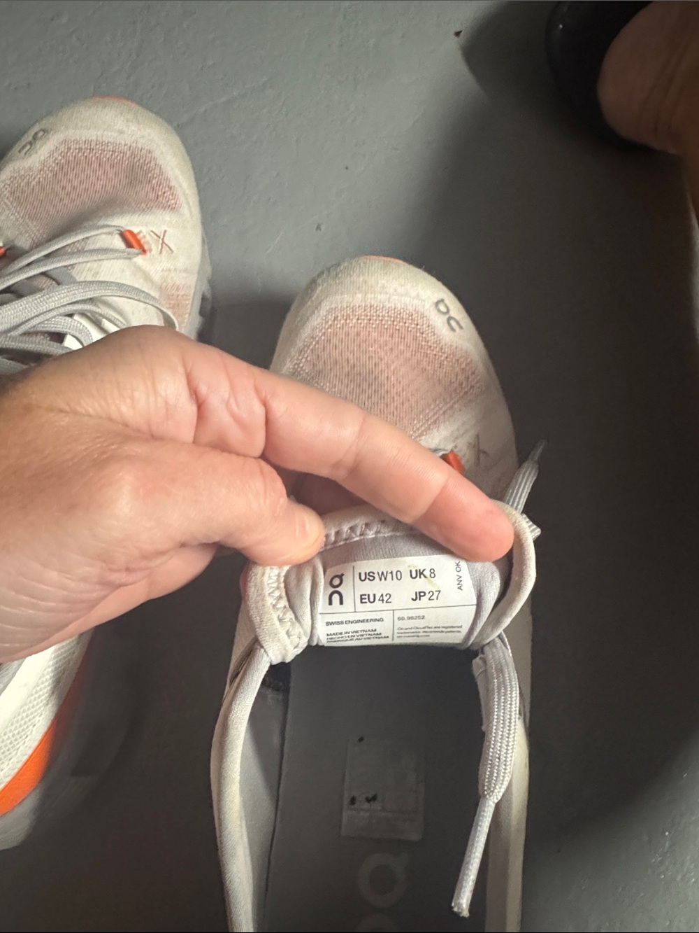 On Running Cloud Women's Running Shoes - White with Coral Accents - Picture 6 of 6